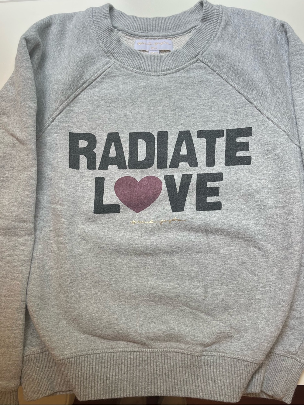 Spiritual Gangster Gray 'Radiate Love' Sweatshirt with Maroon Heart - Picture 3 of 4
